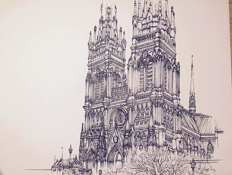 針管筆手繪建筑 石城小杰的原創(chuàng)繪畫世界